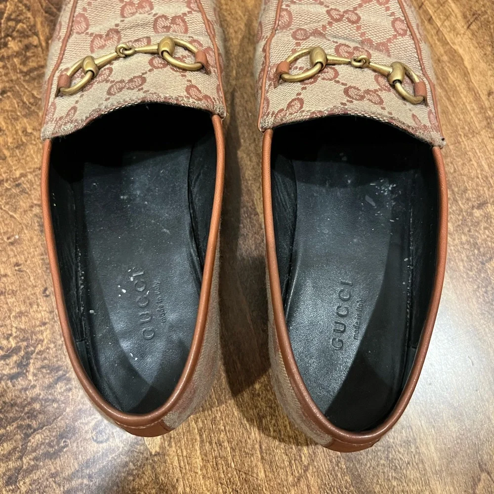 Gucci Jordan GG Canvas Loafers in Beige and Rust, 36.5 - Picture 6 of 6